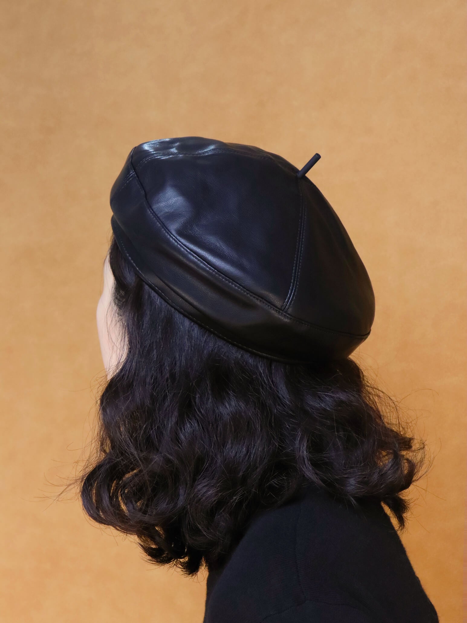 PU Leather Beret Hat