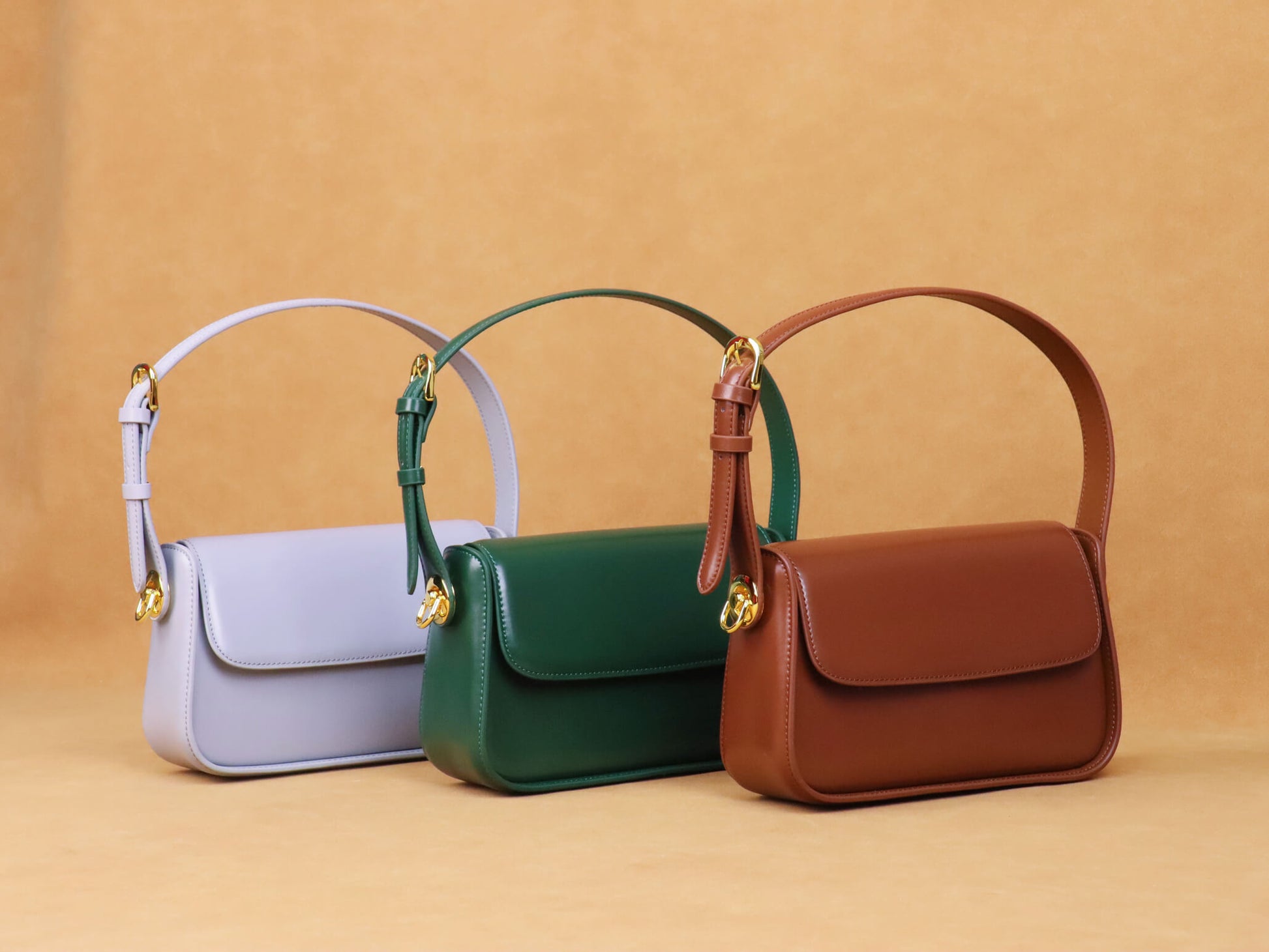 Crossbody Leather Bag | Shoulder Bag| Grey blue, green and brown