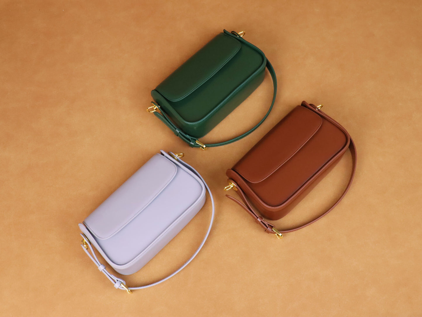 Crossbody Leather Bag | Shoulder Bag | grey blue, green, brown