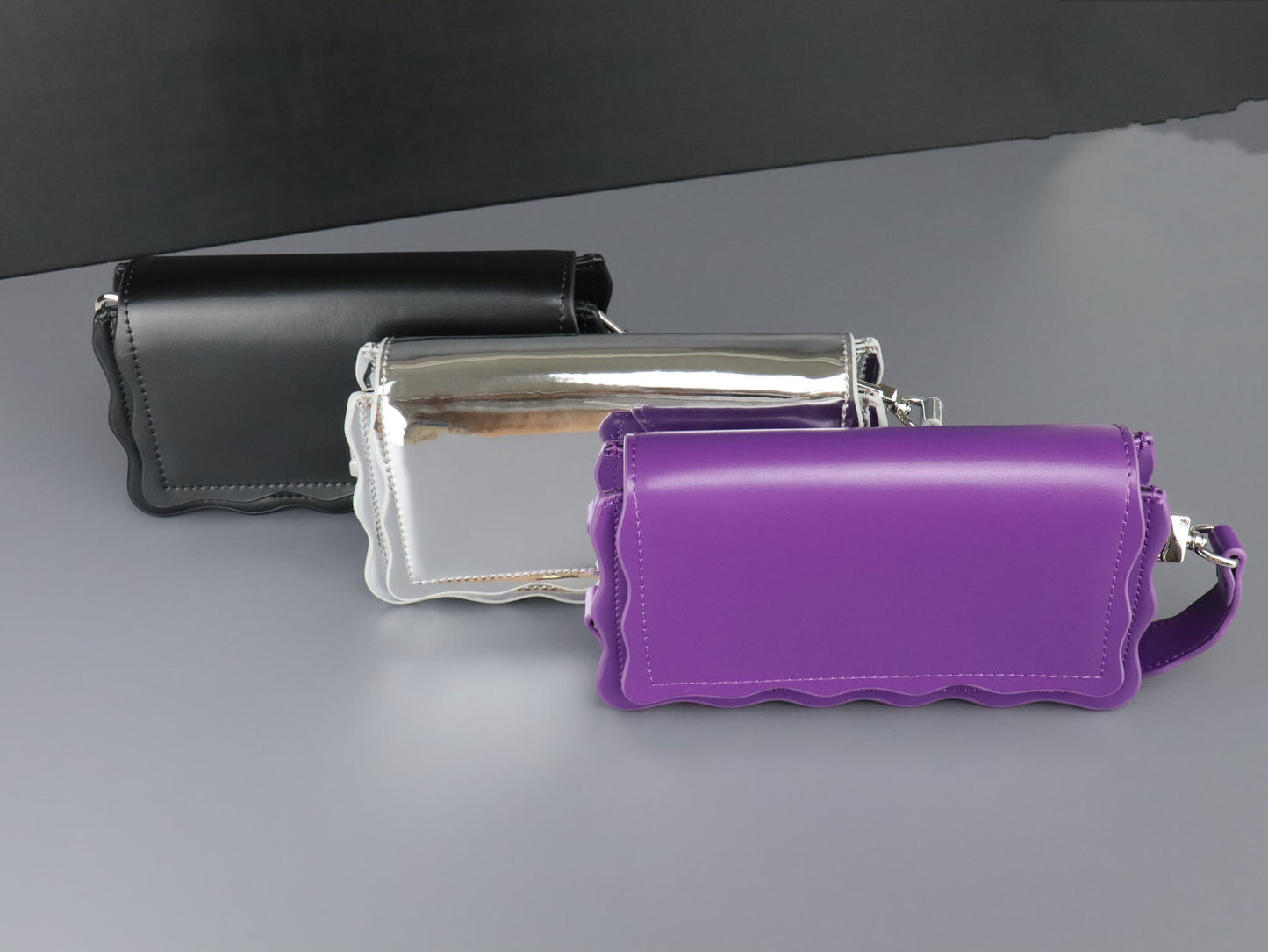 black, silver and purple colour